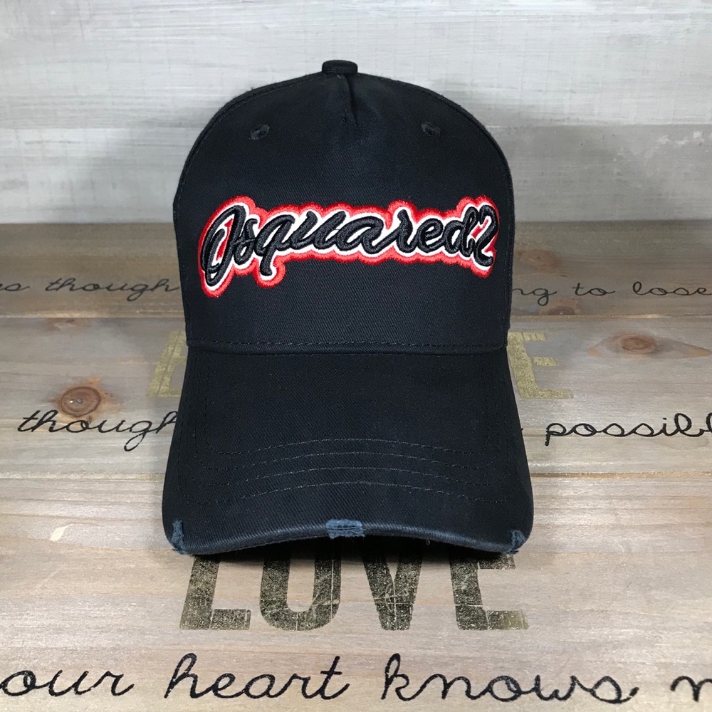 Dsquared 2 Black/Dark Navy Embroidered Hat Cap